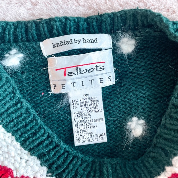 Knit Pull Over Ugly Christmas sweater Holiday Party, Reindeer Red, Green, White - Picture 7 of 13